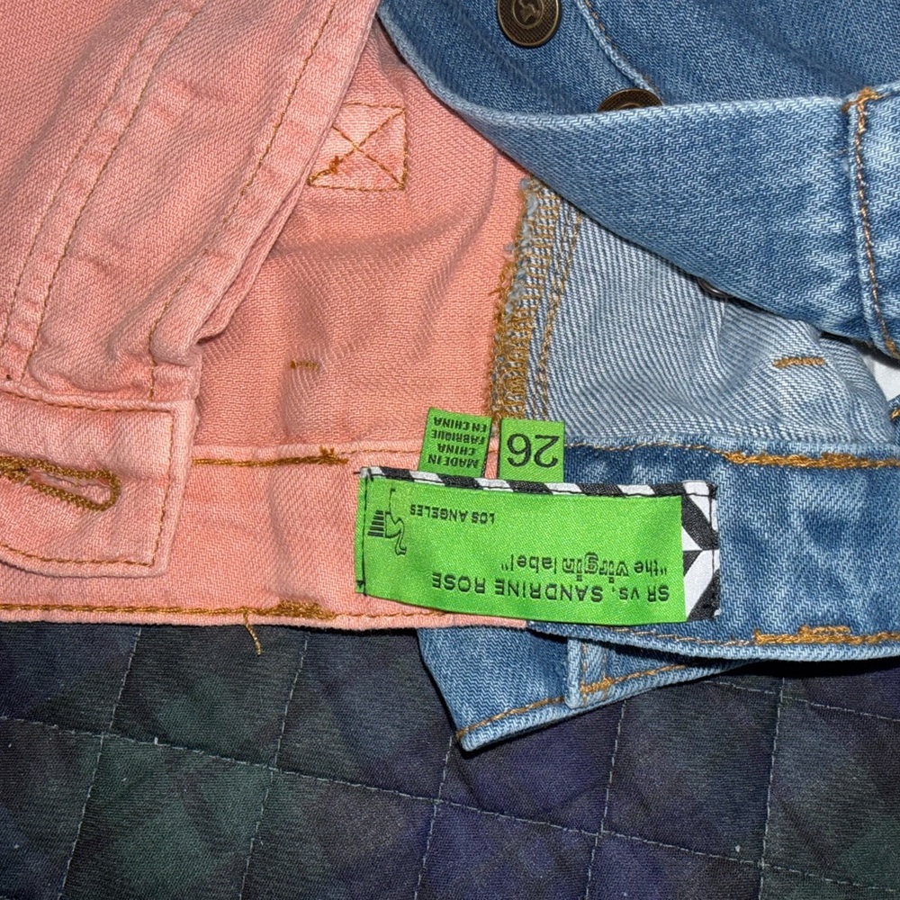 Stylish Pink and Blue Women's Jeans - Picture 2 of 2
